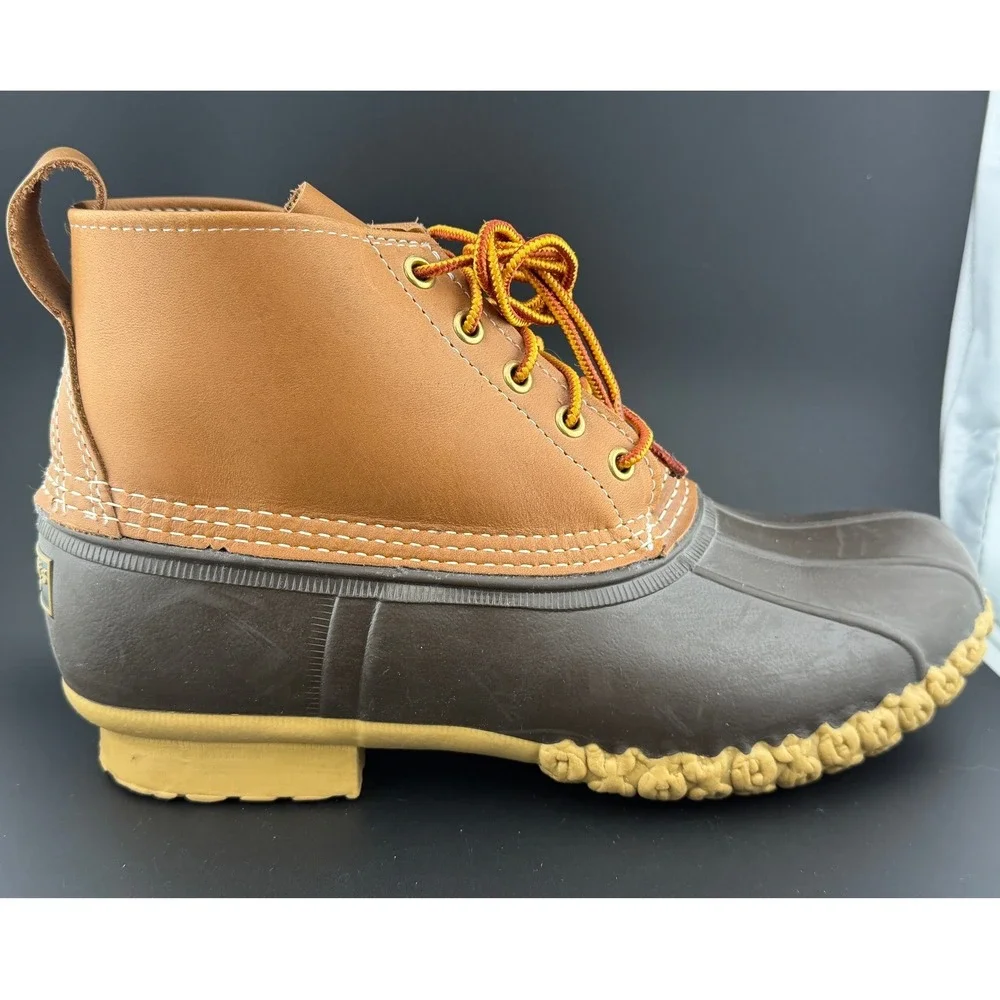 Bean Boots by LL Bean-Tan Brown, Waterproof Duck Boots, Mens 6 Inch, Size 9 Wide